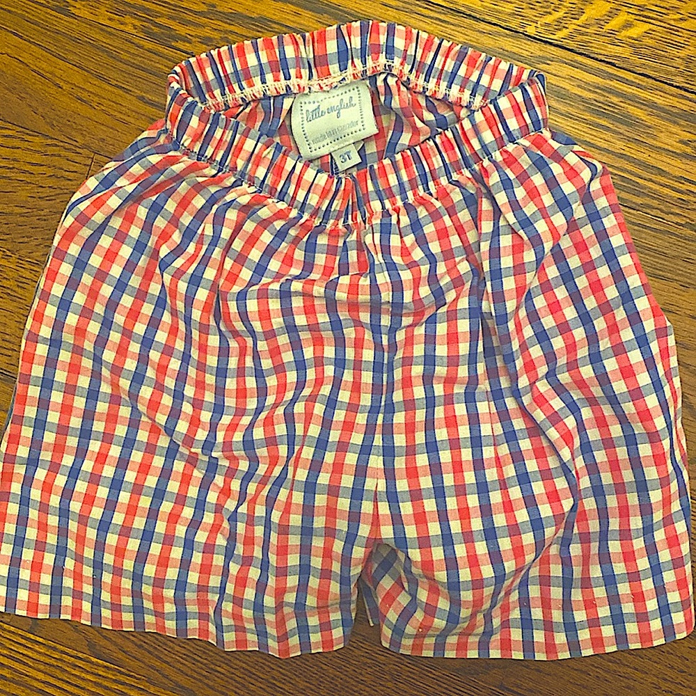 Little English Pink and Blue Checkered Shorts